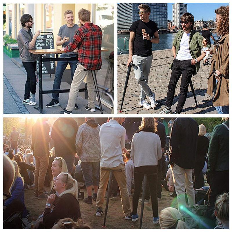 Draagbare, opvouwbare mini-stoel voor bijvoorbeeld in de buitenwachtrij.