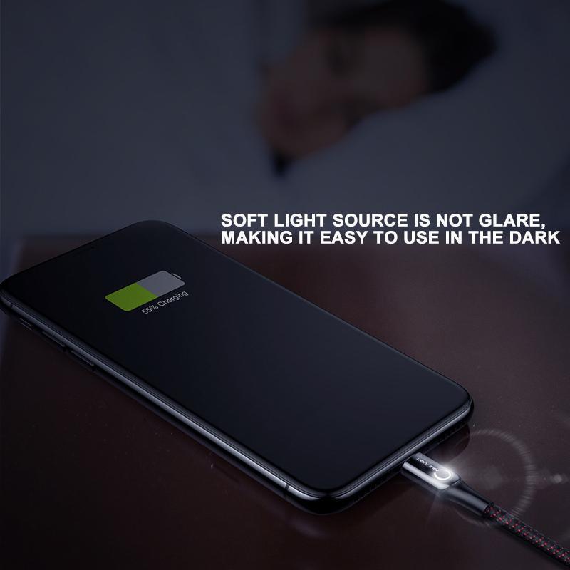 Auto Cut-off Schnellladung Nylon-Kabel für Android, IOS & Typ C