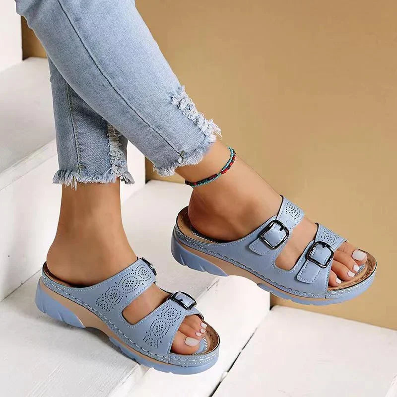 Frau Orthopädische Sandalen aus Leder