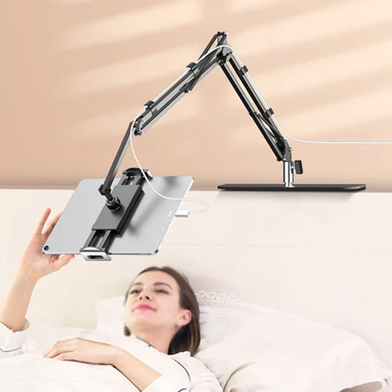 Versteckter Telefon-/Tablethalter am Bett