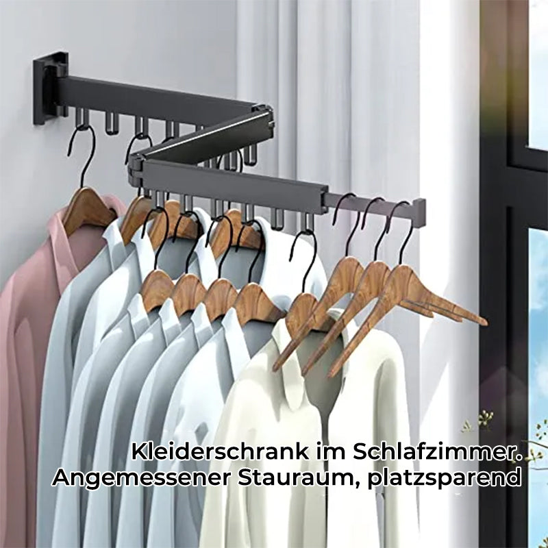 Kledingrek met opvouwbare aluminium ringhaak