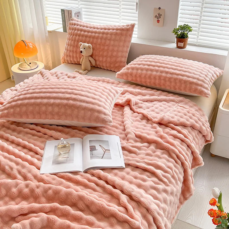 Bubbeltextur Fleece Decke - BubbleNest