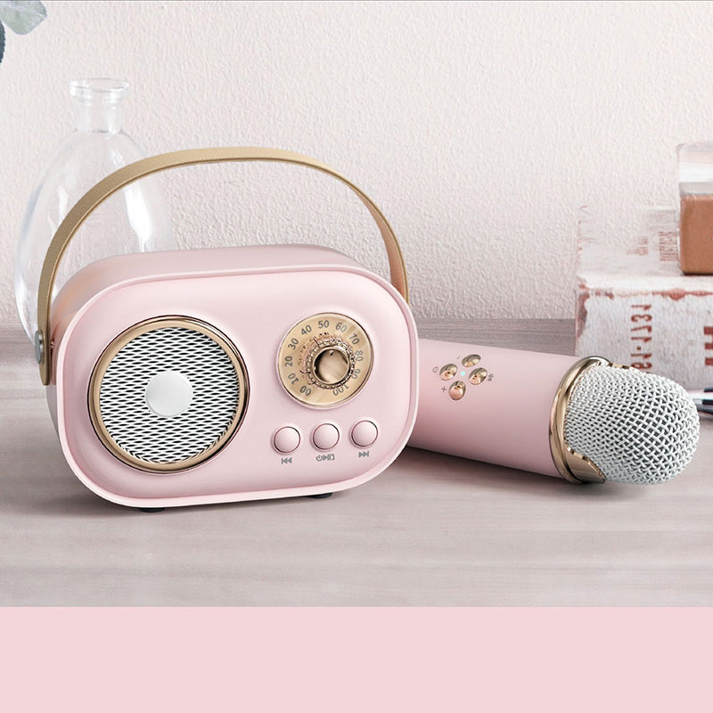 Mini Karaoke Maschine & Bluetooth Lautsprecher Mit Kabellosem Mikrofon