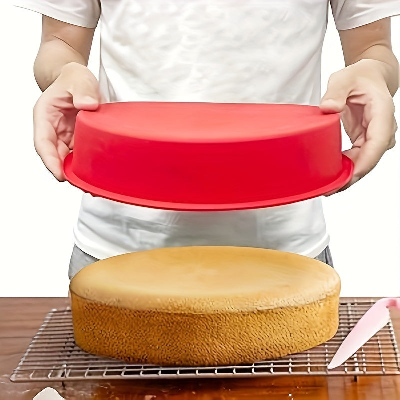 3 Stück 20 cm runde Kuchenformen – Silikon Antihaftbackformen für Schichtkuchen, Käsekuchen und Schokoladenkuchen