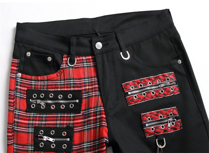 Schwarze Paneel-Farbblock-Jeans