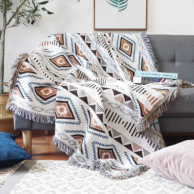 Bohemian-Strick-Loungedecke mit Quaste