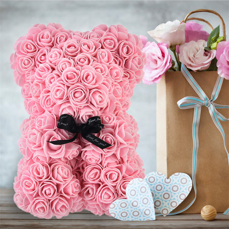 Valentinstag Geschenk Rose Bär Ewige Blume Rose Teddybär PE Schaum Bär 25cm Valentinstag