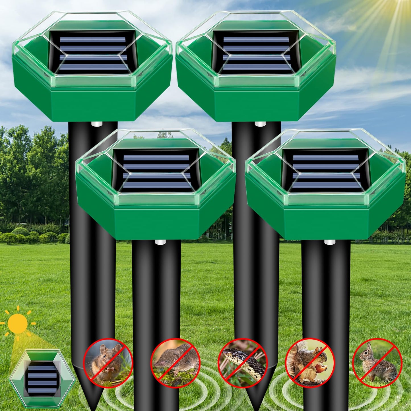 Ultraschall Maulwurfabwehr 4er Pack