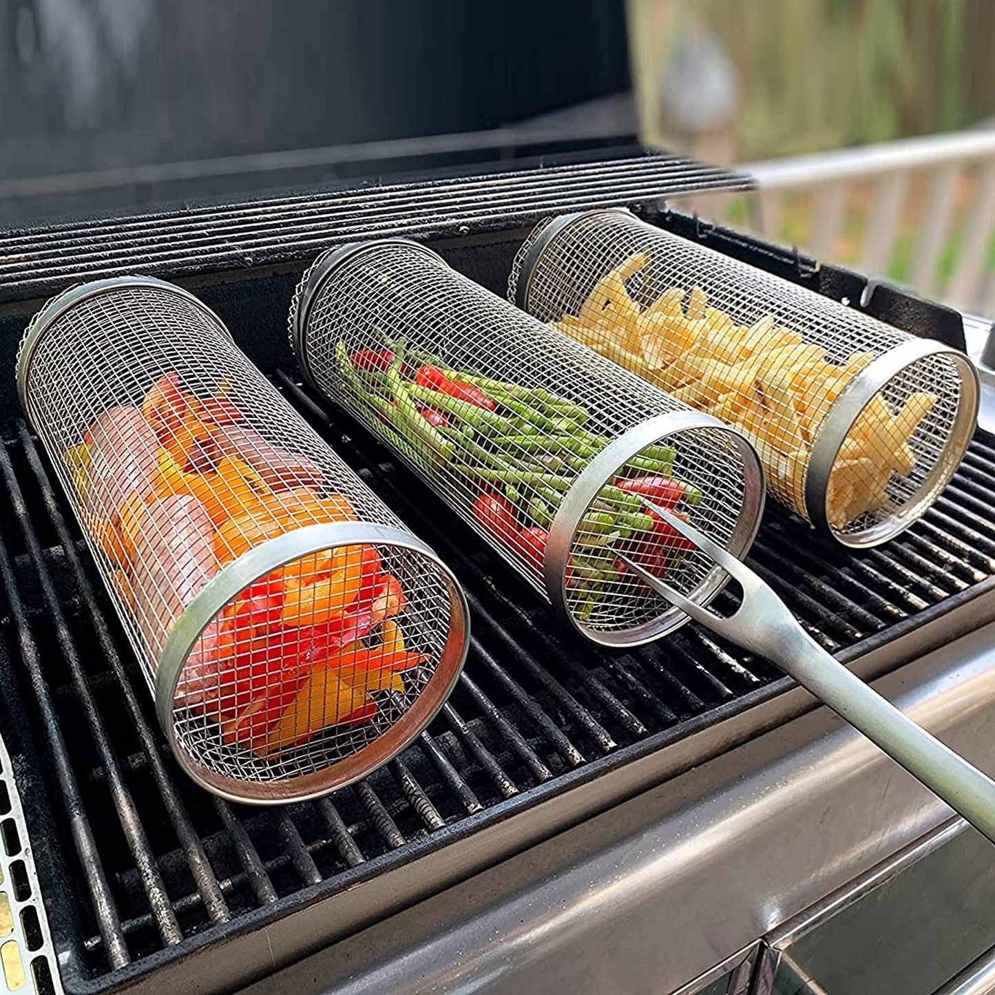 Sandsberg | Edelstahl rollbarer BBQ Grillkorb