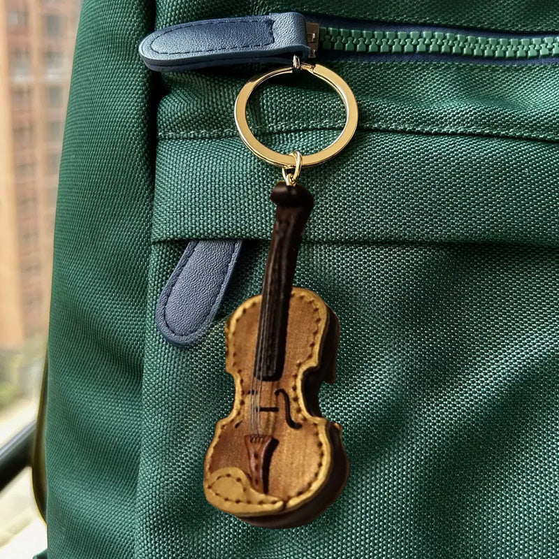 Hergestellter Leder Violin- & Cello-Schlüsselanhänger