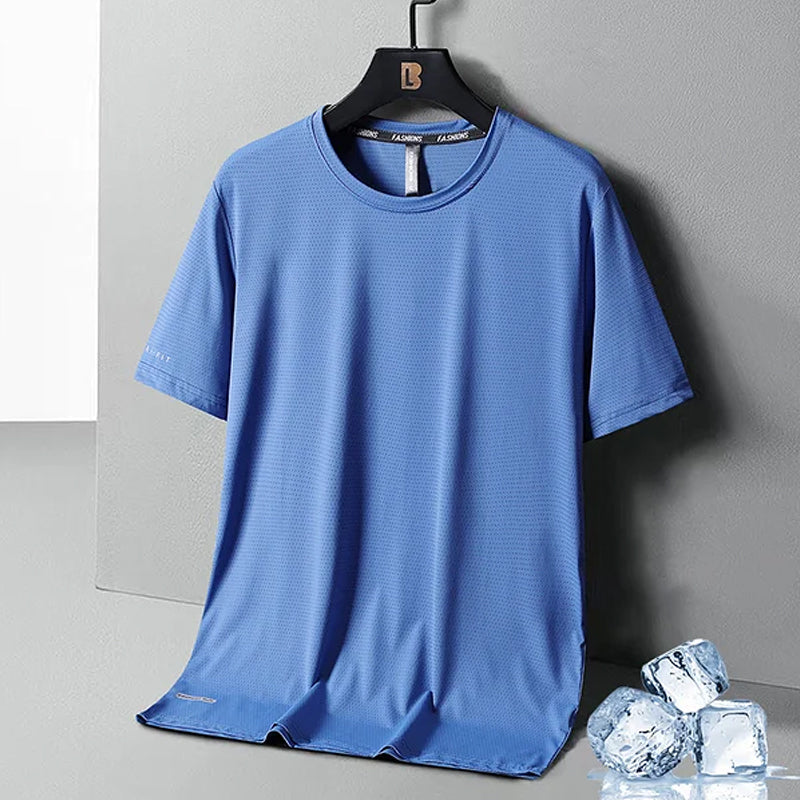 Herren schnelltrocknendes Eis Seiden T-Shirt