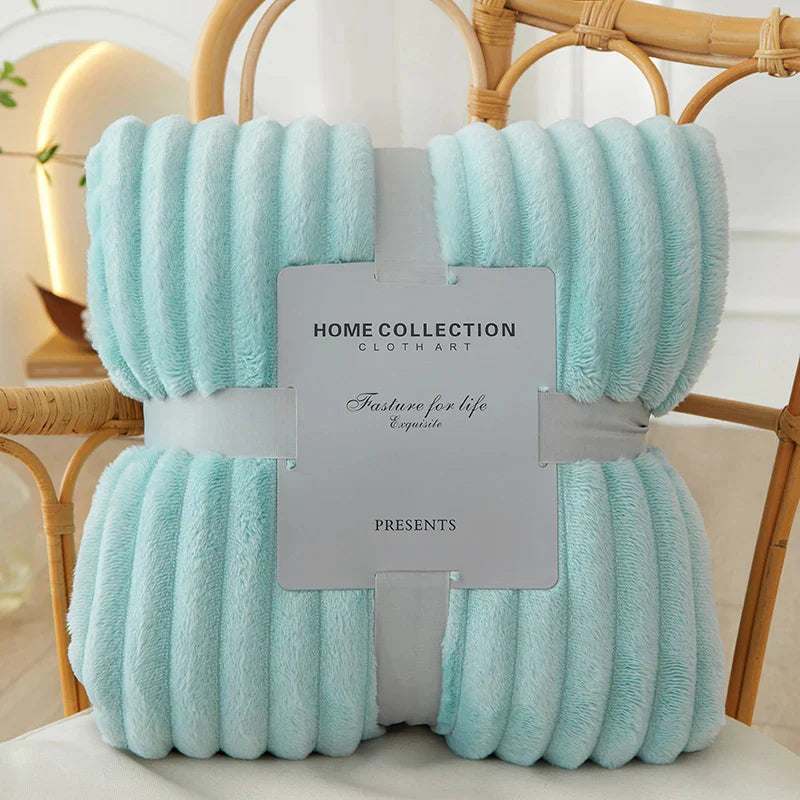 Gestreifte Flanell Fleece Decke - CozyStripe
