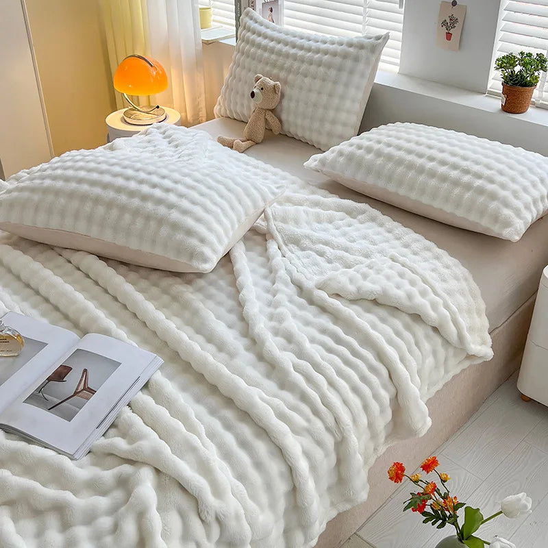 Bubbeltextur Fleece Decke - BubbleNest