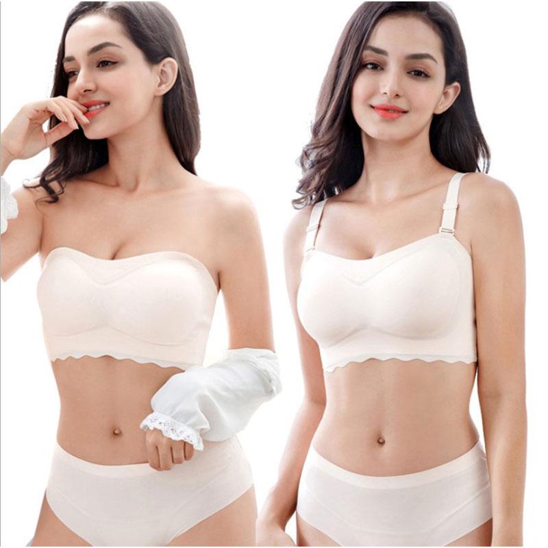 Seiden-Bandeau Mit Abnehmbarem Träger