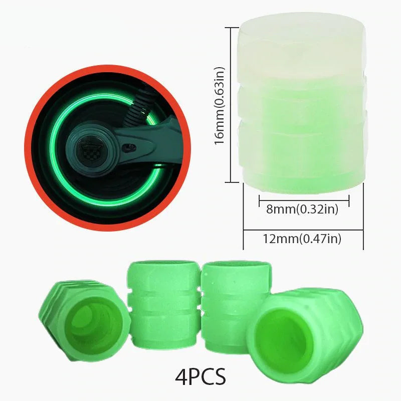 Sandsberg | Universelle fluoreszierende Reifenventilkappen (4 PCS/Set)