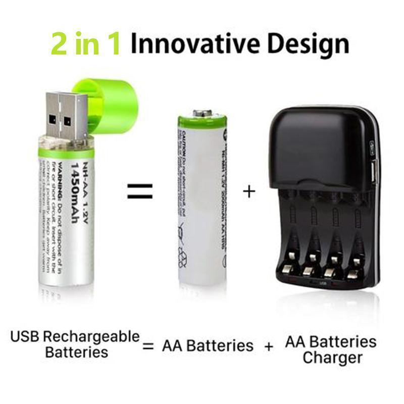 USB wiederaufladbare AA-Batterien