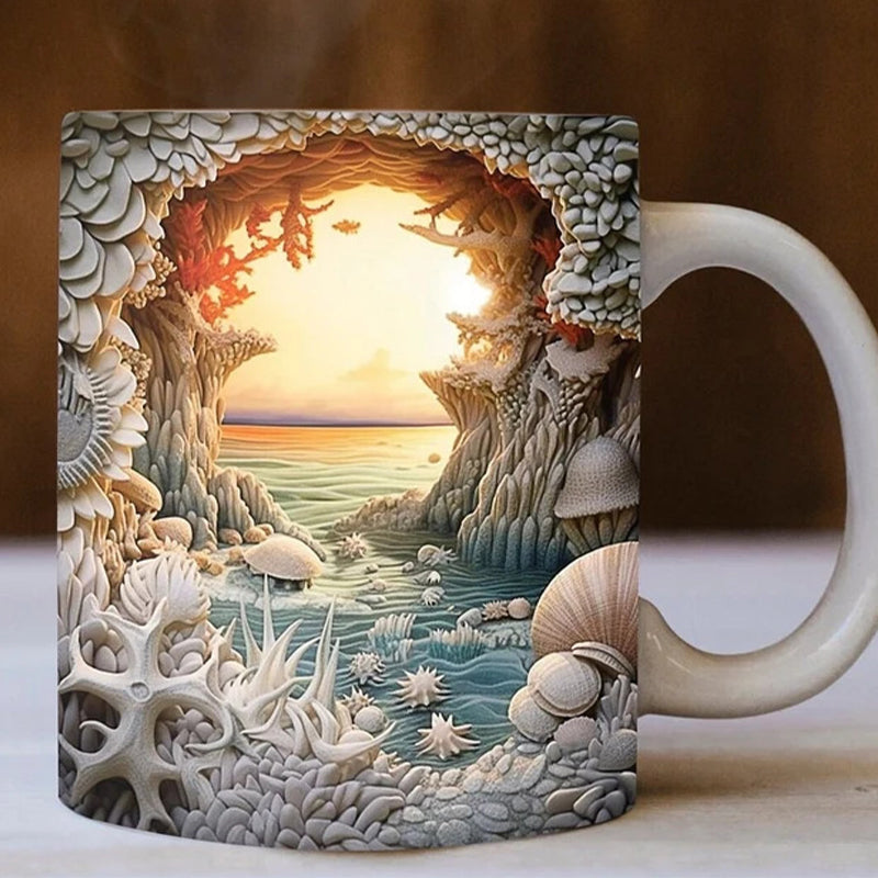 Sandsberg | 3D Ozean Strand Durchbruch Thema Kaffeebecher