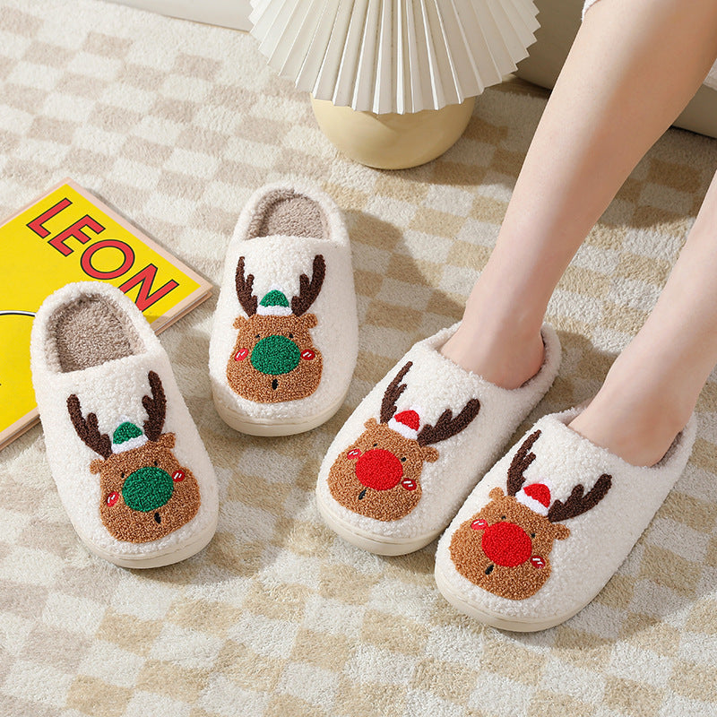 Schuhe für Zuhause, Hausschuhe, Elch, weich, gemütlich, Schlafzimmer-Slipper, Slip-on-Hausschuhe