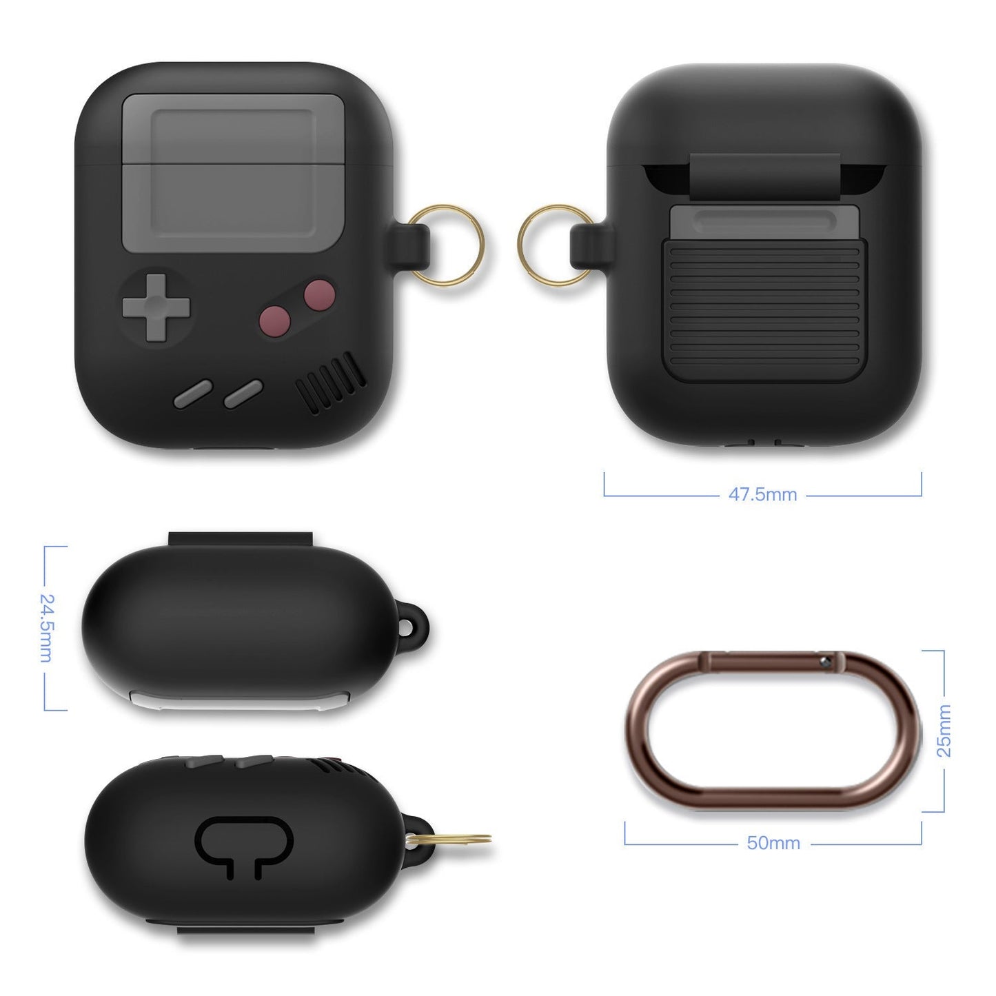 Kompatibel mit Apple, Silikon-Schutzhülle für Airpods-Hülle, kompatibel mit Airpods Pro-Hülle, Hülle im klassischen Game-Player-Design mit Schlüsselanhänger