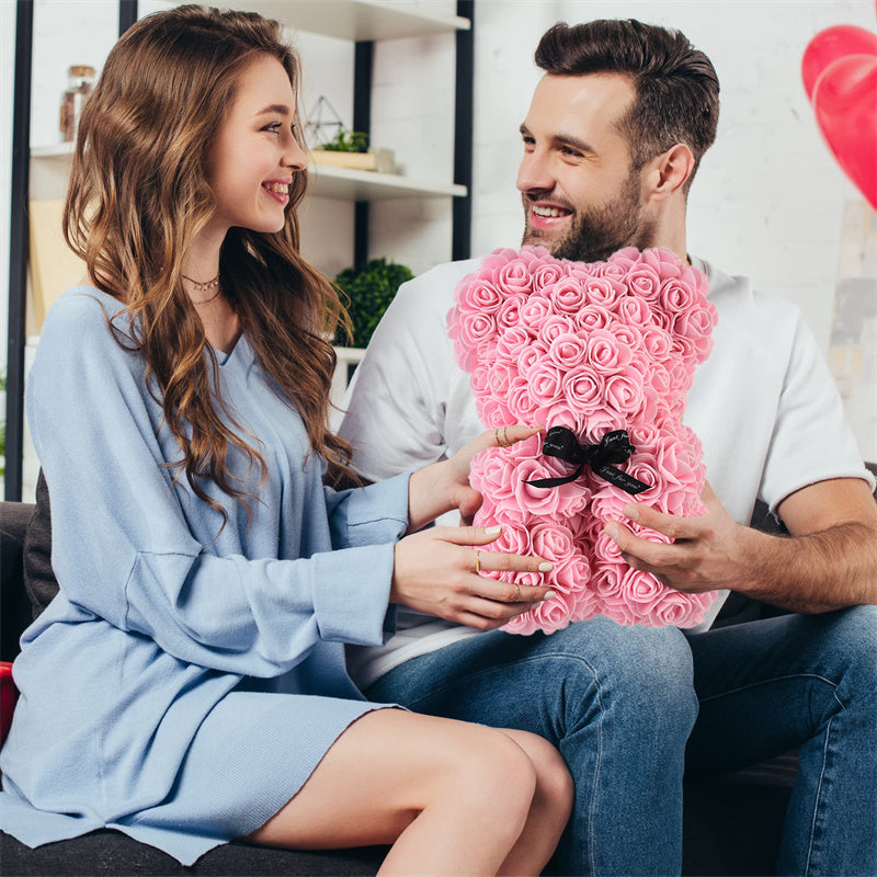 Valentinstag Geschenk Rose Bär Ewige Blume Rose Teddybär PE Schaum Bär 25cm Valentinstag