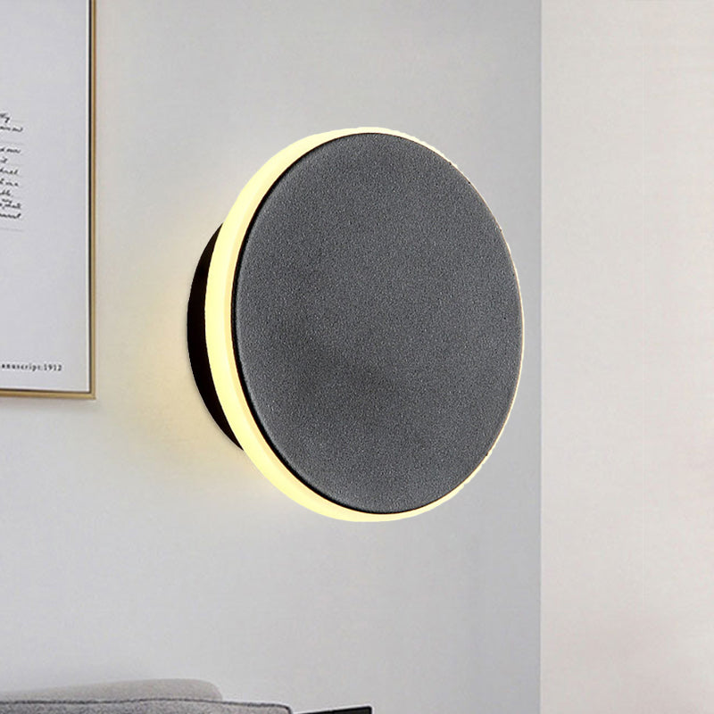 Sandsberg | Schwarz/Weiß Disc LED Wandleuchte Modernismus Einzelne Acryl Wandbeleuchtung Ideen in Warm/Weiß Licht