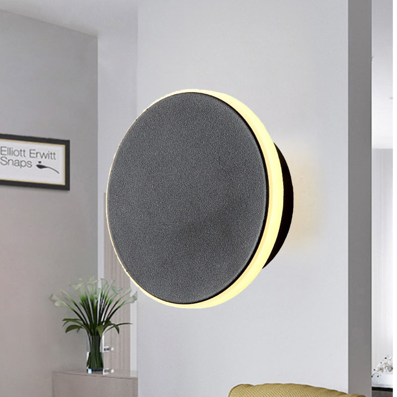 Sandsberg | Schwarz/Weiß Disc LED Wandleuchte Modernismus Einzelne Acryl Wandbeleuchtung Ideen in Warm/Weiß Licht