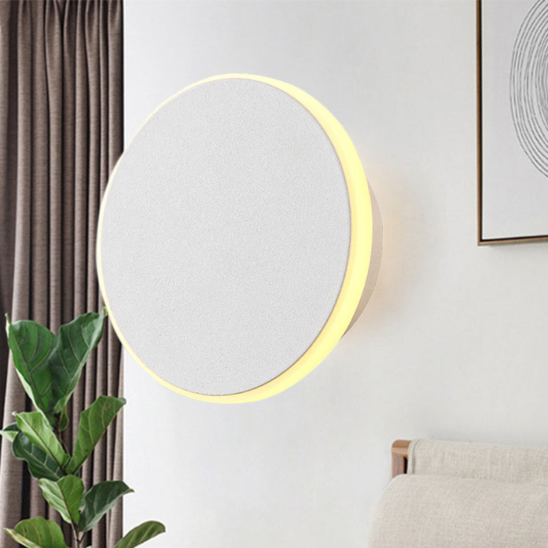 Sandsberg | Schwarz/Weiß Disc LED Wandleuchte Modernismus Einzelne Acryl Wandbeleuchtung Ideen in Warm/Weiß Licht