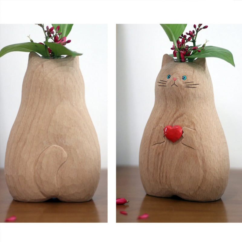 Handgefertigte Katzenvase