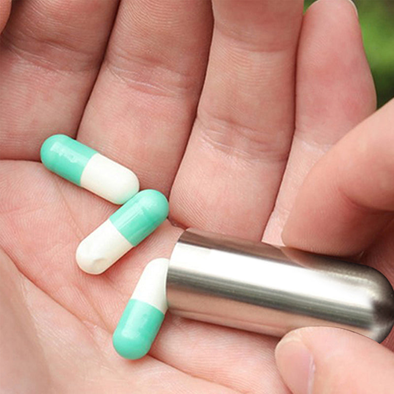 Edelstahl Pillendose