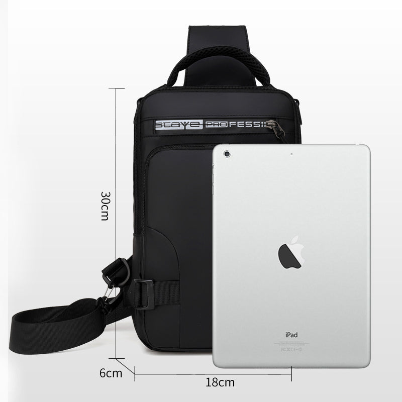 Vielseitig einsetzbare Brusttasche mit Ladeanschluss
