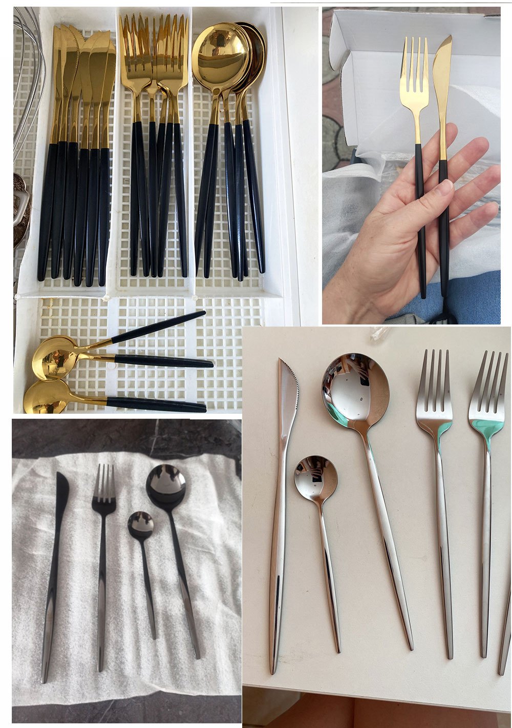 24-teiliges schwarzes Besteckset