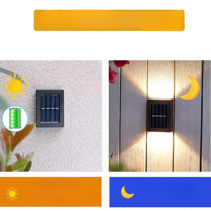 Solar-Wandleuchte für den Außenbereich – Energieeffiziente Solarlampe für die Terrasse, winterfest und wetterbeständig
