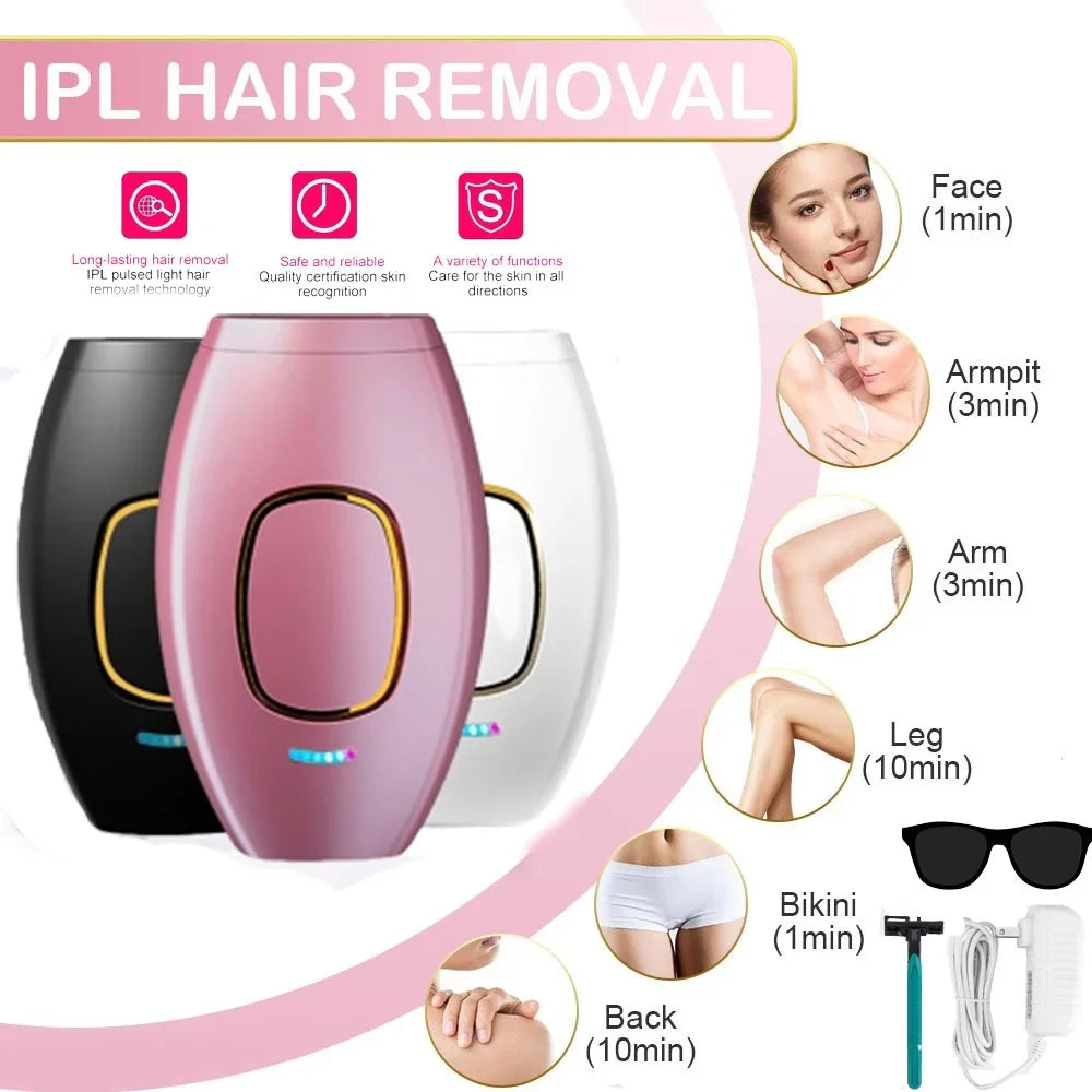Schmerzfreies IPL-Laser-Haarentfernungsgerät - Dauerhafte & sichere Ganzkörperbehandlung