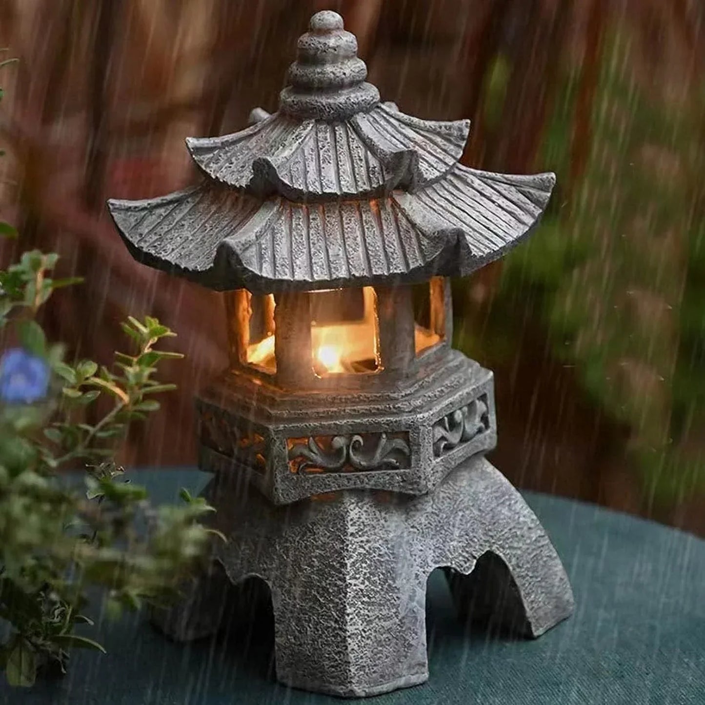 Japanische Gartenlaterne – Wetterfeste LED-Außenbeleuchtung für Zen-Gärten