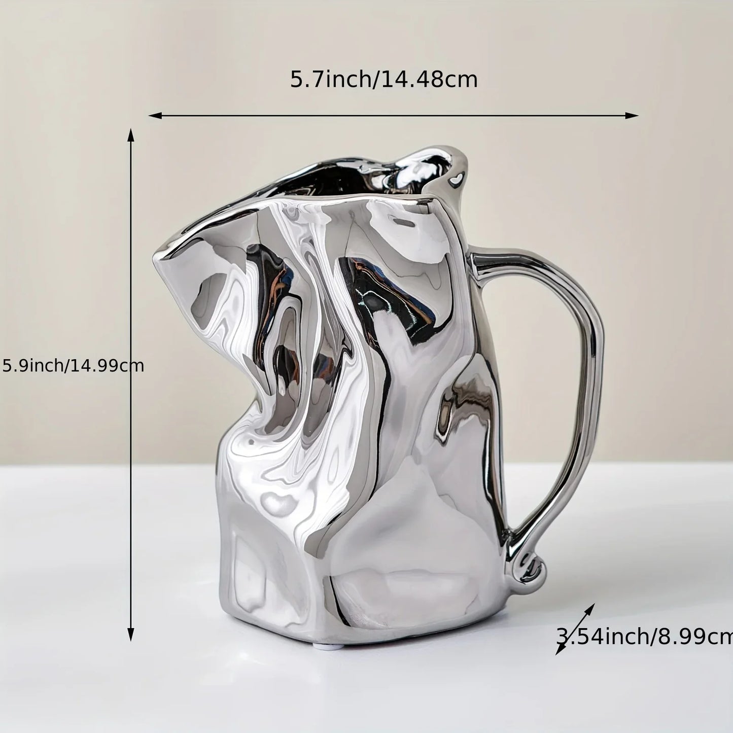 Papier Tasche Silberne Keramikvase