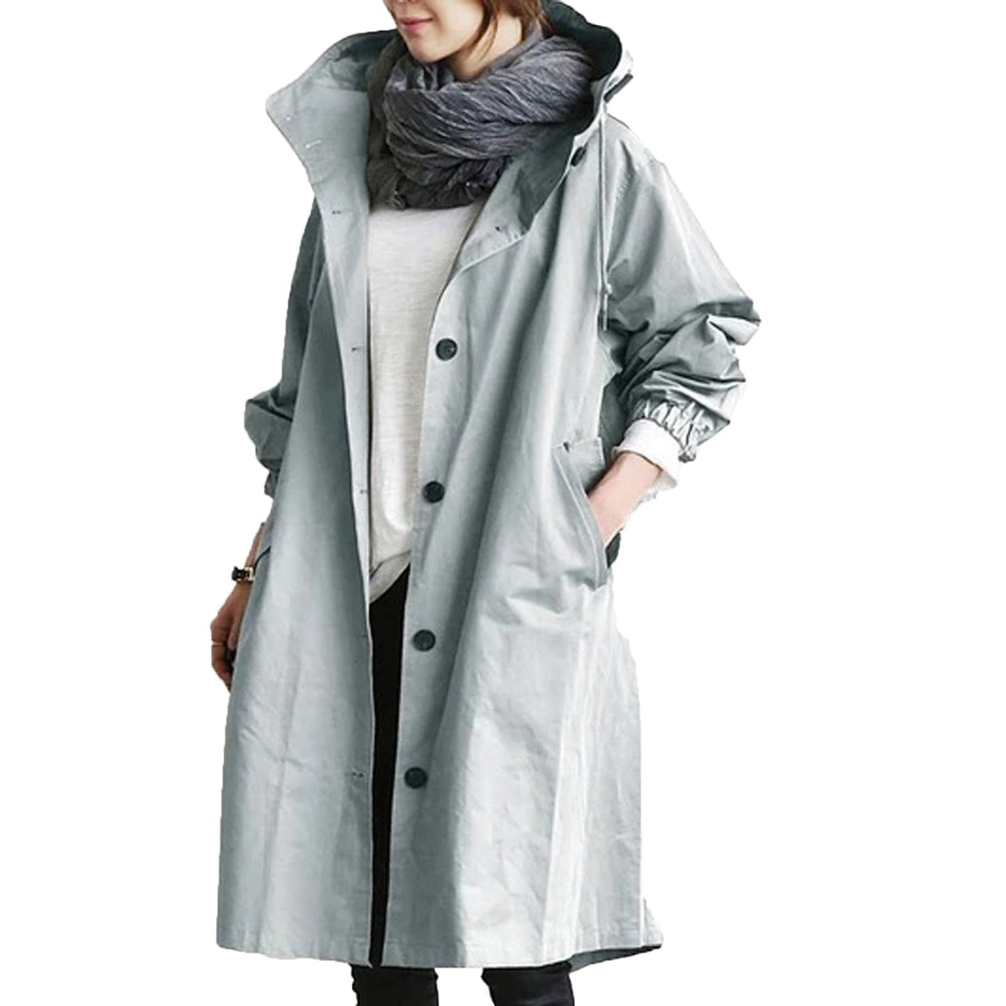 Lange wasserdichte Regenjacke für Damen