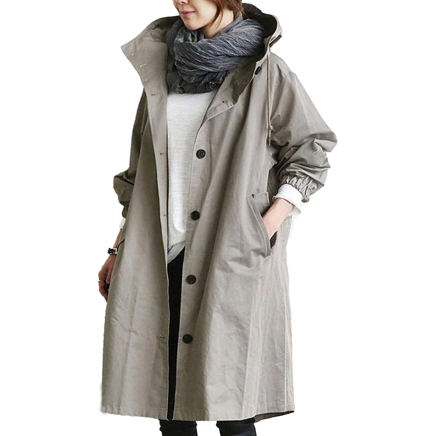 Lange wasserdichte Regenjacke für Damen