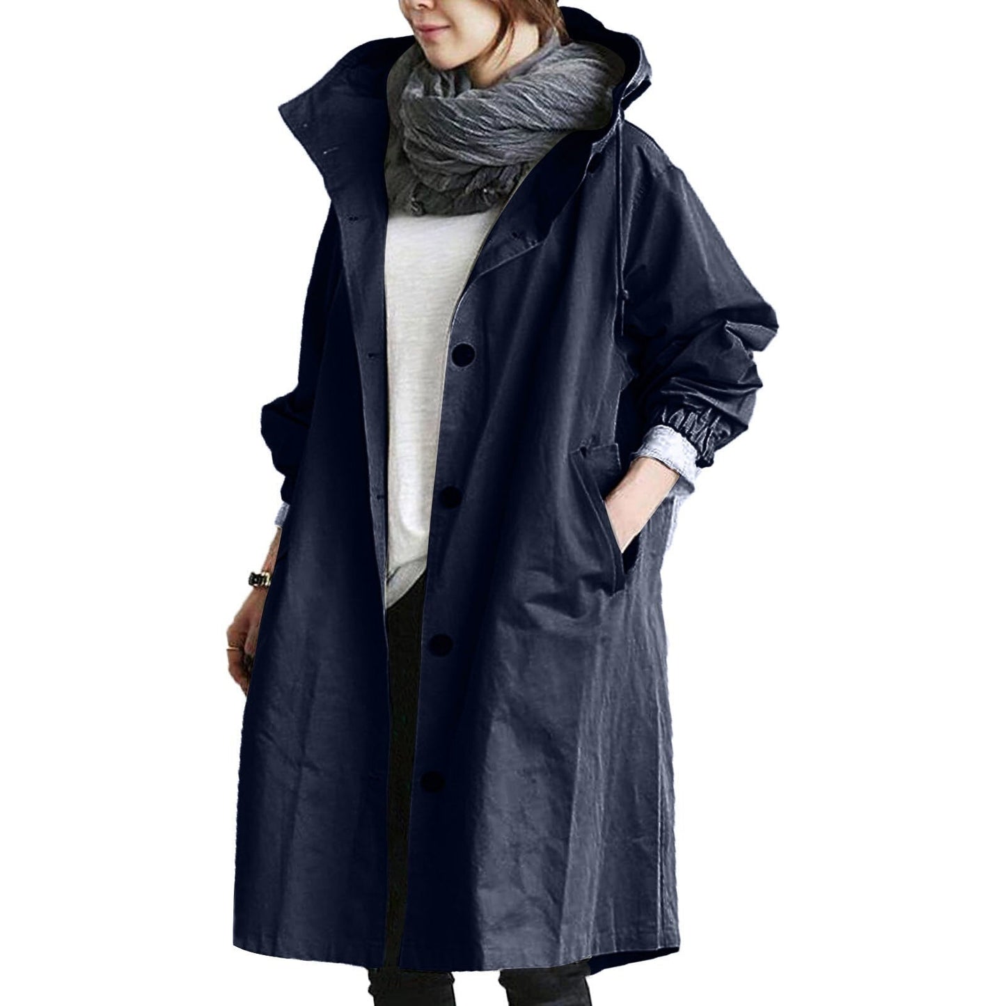 Lange wasserdichte Regenjacke für Damen