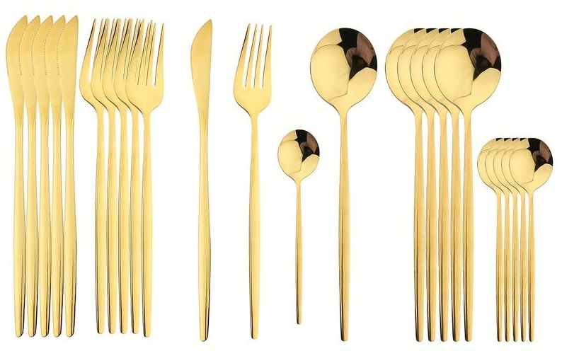 24-teiliges schwarzes Besteckset