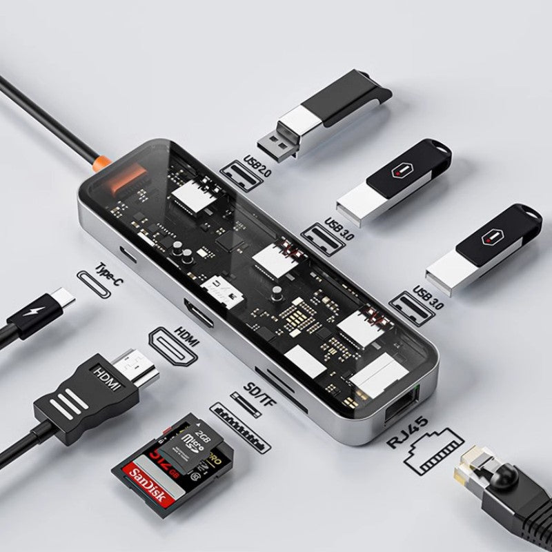 Sandsberg | Acht-in-Eins Multi-Interface Transparent Erweiterungsdock