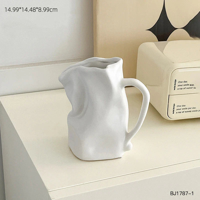Papier Tasche Silberne Keramikvase