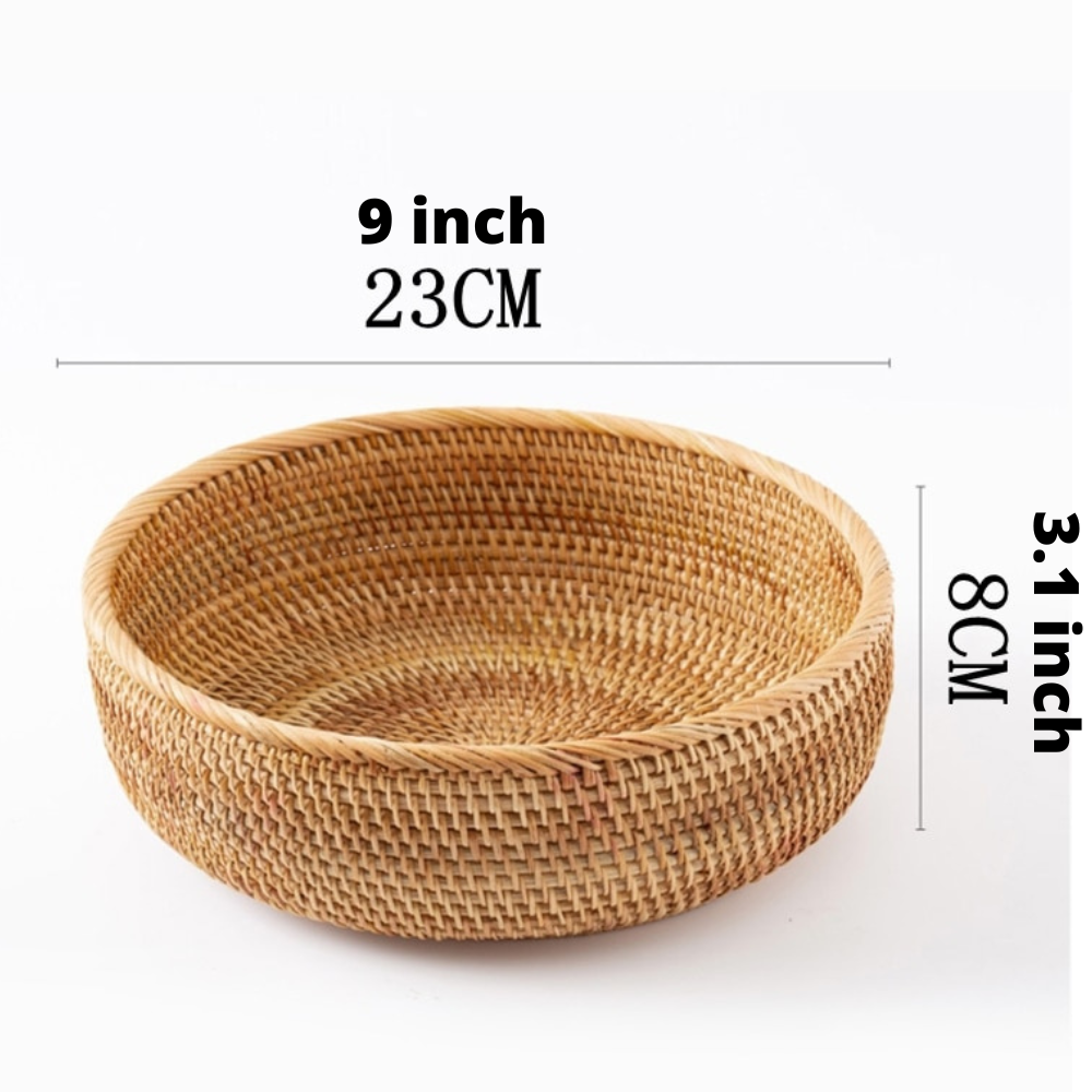 Geflochtener runder Rattan-Weidenkorb