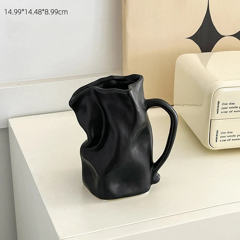 Papier Tasche Silberne Keramikvase