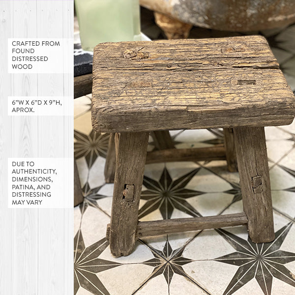 Authentischer FOUND Holz Hocker Riser