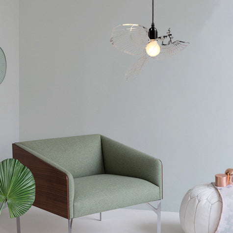 Traditionelle rustikale Vogel Eisen 1-Licht Pendelleuchte für das Wohnzimmer