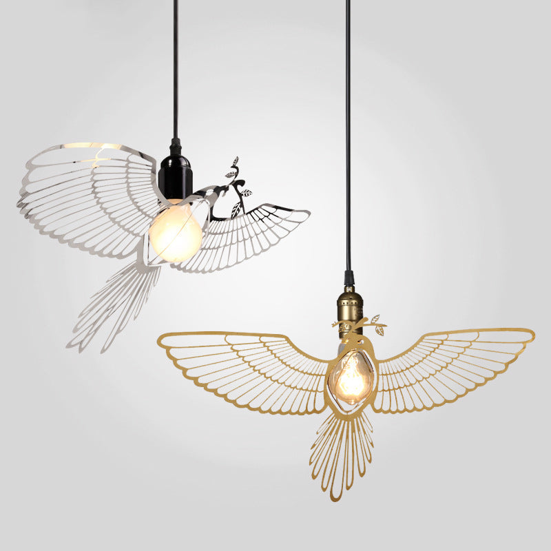 Traditionelle rustikale Vogel Eisen 1-Licht Pendelleuchte für das Wohnzimmer