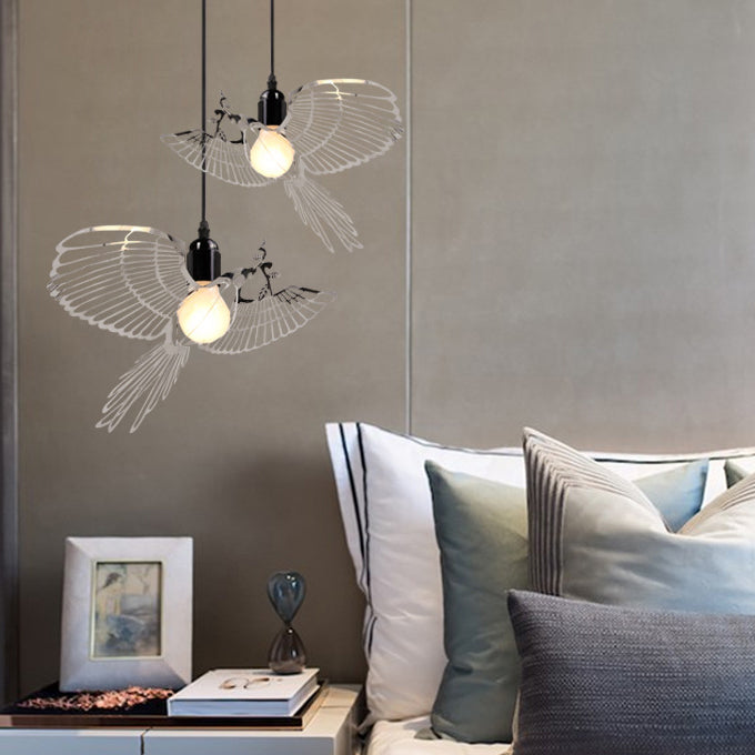 Traditionelle rustikale Vogel Eisen 1-Licht Pendelleuchte für das Wohnzimmer