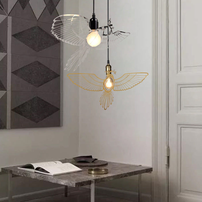 Traditionelle rustikale Vogel Eisen 1-Licht Pendelleuchte für das Wohnzimmer