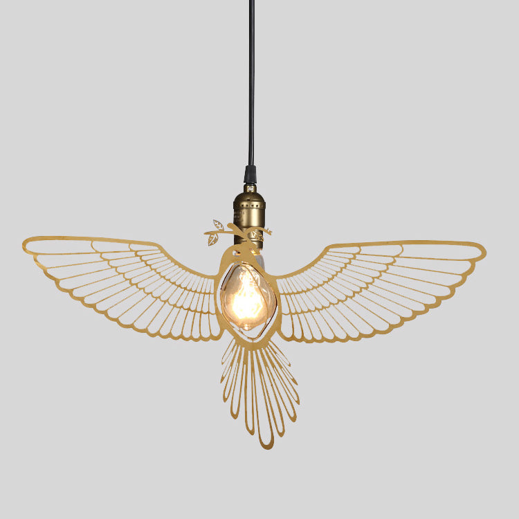Traditionelle rustikale Vogel Eisen 1-Licht Pendelleuchte für das Wohnzimmer