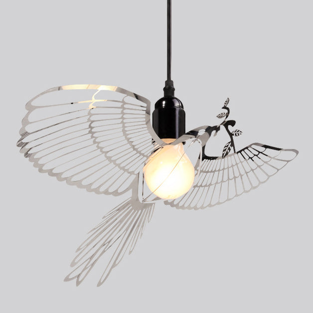 Traditionelle rustikale Vogel Eisen 1-Licht Pendelleuchte für das Wohnzimmer